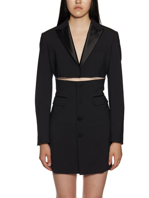 Sleek Black Virgin Wool Dress for Women - FW21