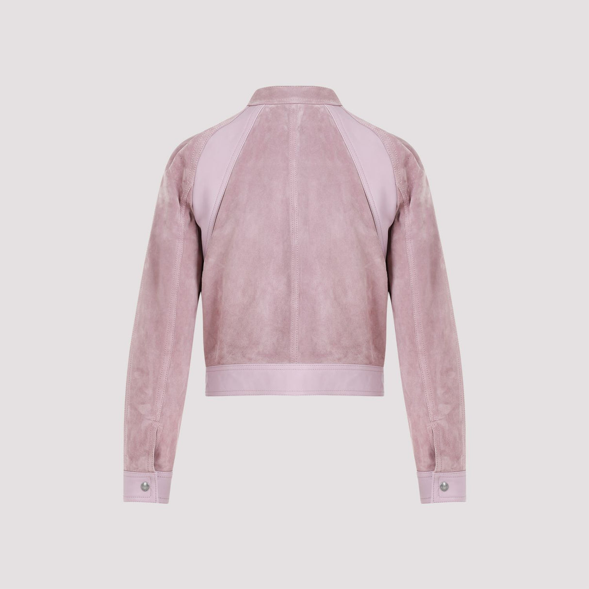粉紫色羊皮革短款夾克 - SS24