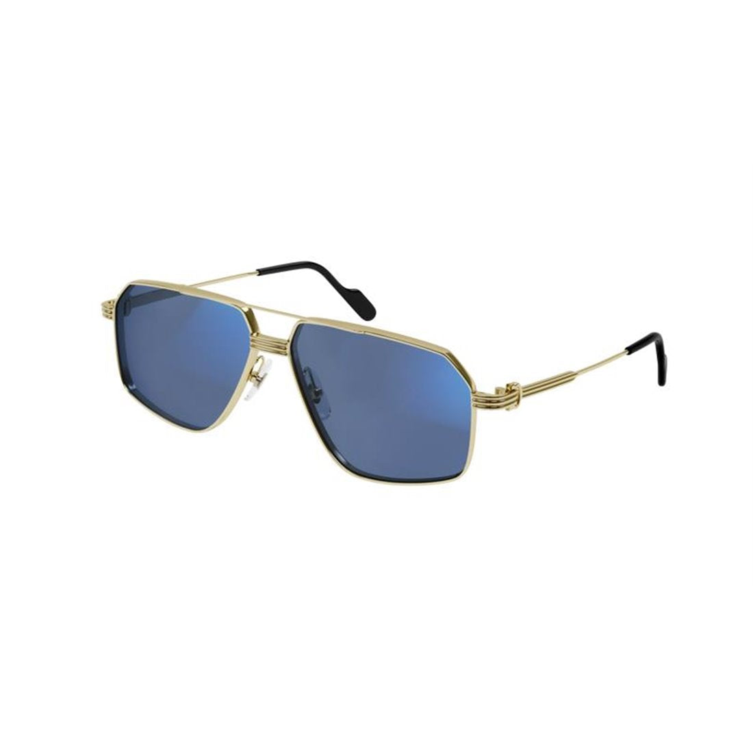 Gold Frame Light Blue Lens Sunglasses for Men | 2024 Collection