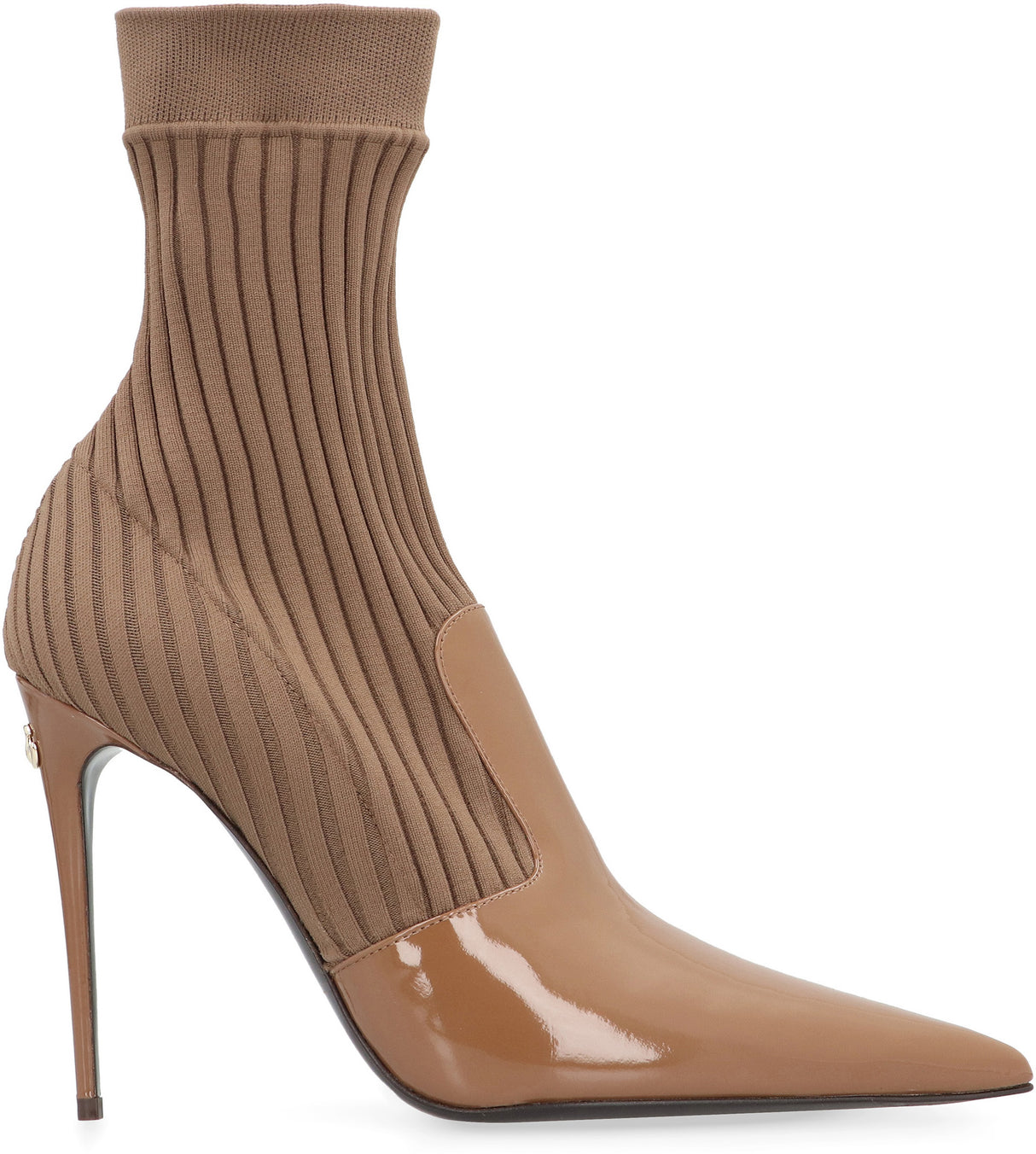 Calf Ankle Boots - Pointy Toe, Stiletto Heels, Camel, for Women