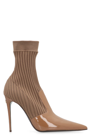 Calf Ankle Boots - Pointy Toe, Stiletto Heels, Camel, for Women