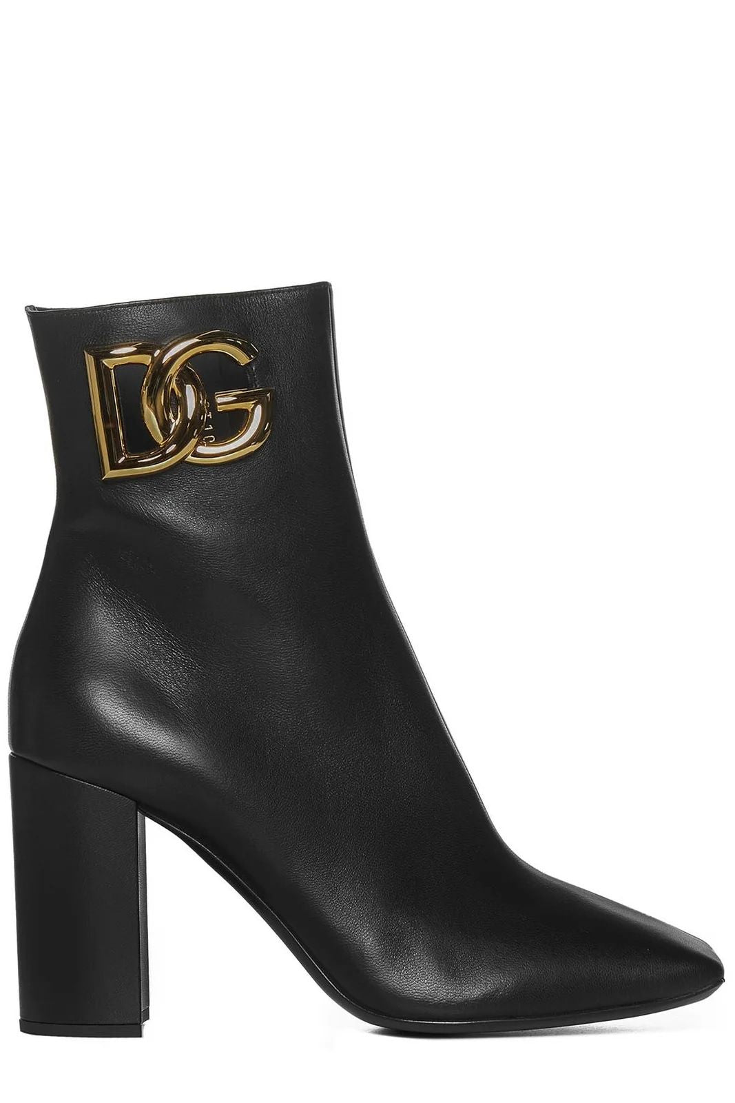 DOLCE & GABBANA Sleek Black Leather Ankle Boots for Women