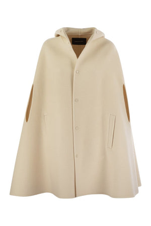 FABIANA FILIPPI Elegant Wool Cape Hoodie