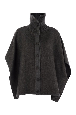 FABIANA FILIPPI Chic Contemporary Wool Turtleneck Cape