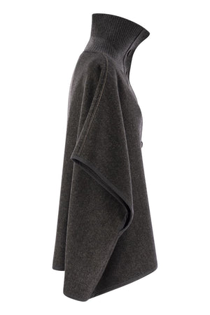 FABIANA FILIPPI Chic Contemporary Wool Turtleneck Cape