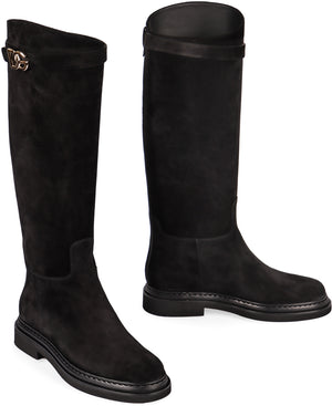 DOLCE & GABBANA SUEDE KNEE HIGH BOOTS