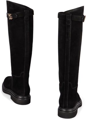 DOLCE & GABBANA SUEDE KNEE HIGH BOOTS