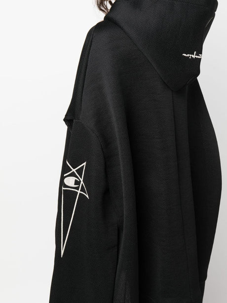 Áo hoodie lớn dây kéo màu đen cho nữ - Bộ sưu tập FW23