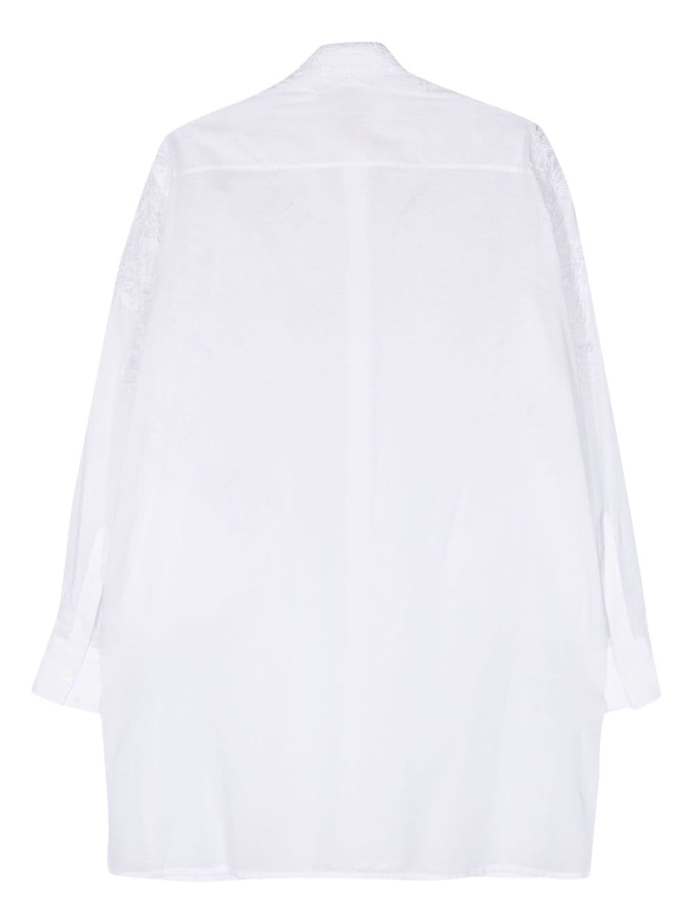 女性用棉質超大尺碼花卉貼花襯衫