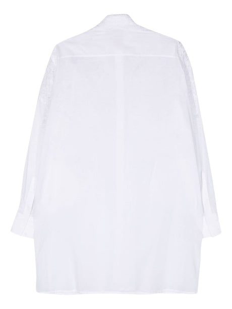 女性用棉質超大尺碼花卉貼花襯衫