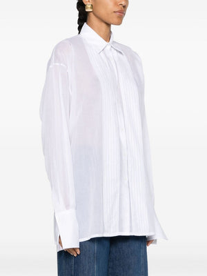 ERMANNO SCERVINO White Cotton Pleated Shirt for Women - SS24 Collection