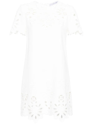 ERMANNO SCERVINO White Embroidered Cotton Short Dress for Women