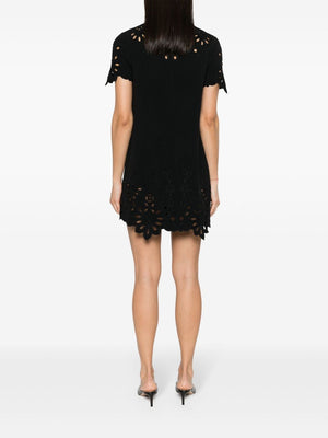 ERMANNO SCERVINO Embroidered Cotton Short Dress - Black, SS24