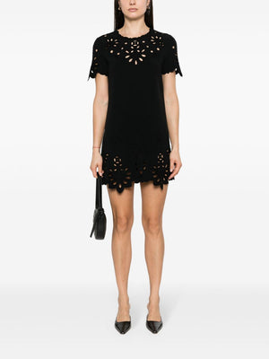 ERMANNO SCERVINO Embroidered Cotton Short Dress - Black, SS24