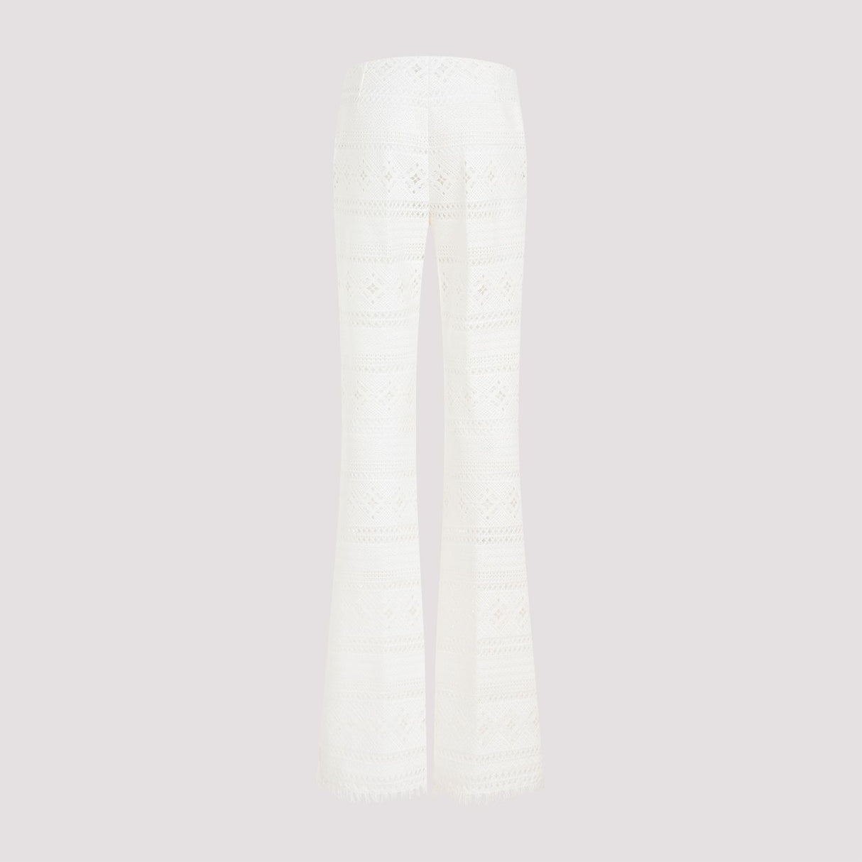 女士白色聚酯纖維褲 - 2024春夏款