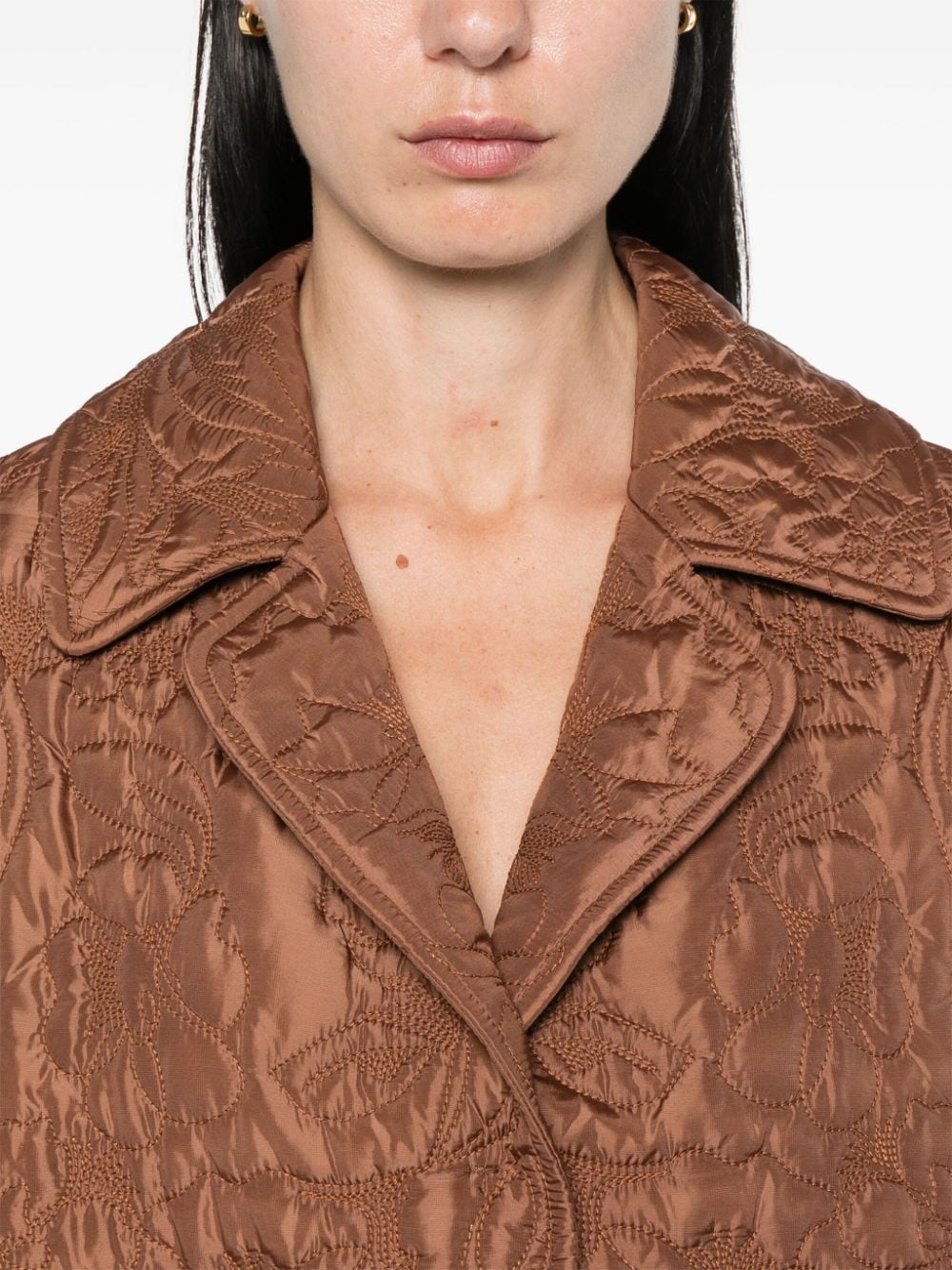 ERMANNO SCERVINO Floral Embroidered Leather Jacket