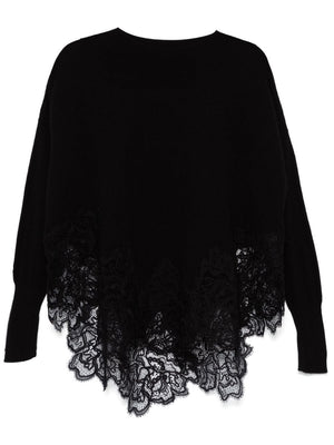 ERMANNO SCERVINO Embroidered Wool Boat Neck Sweater