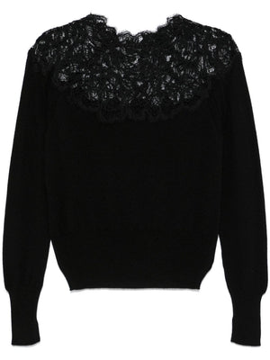 ERMANNO SCERVINO Embroidered Cashmere Sweater with Lace Detail