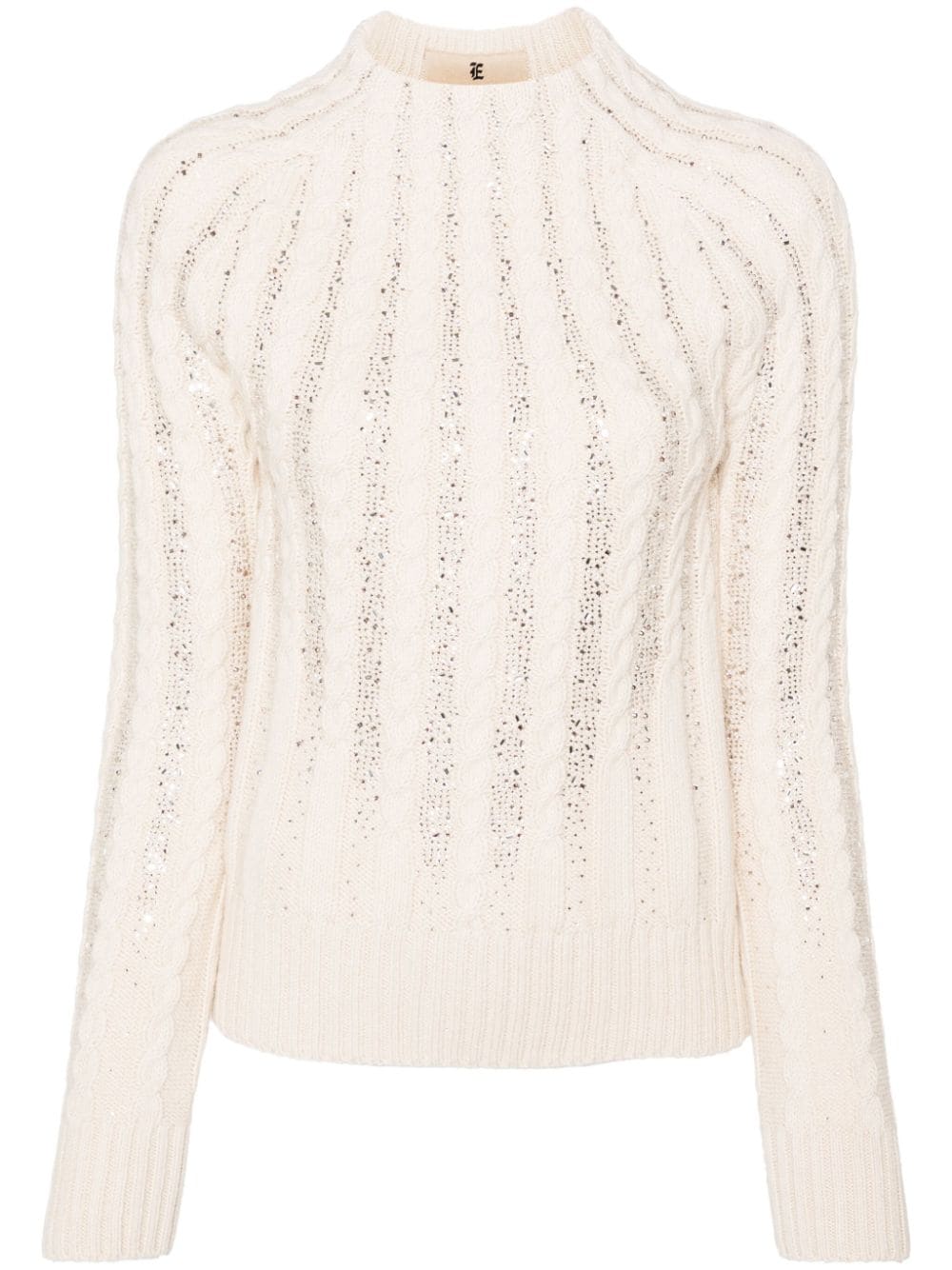 ERMANNO SCERVINO Chic Cable Knit Wool Turtle-Neck Sweater for Women