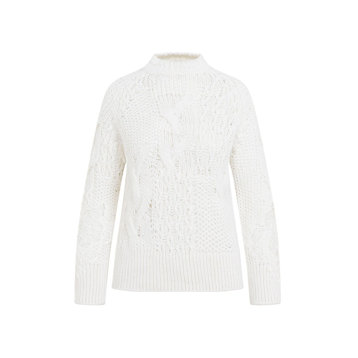 ERMANNO SCERVINO Luxury White Wool Blend Pullover