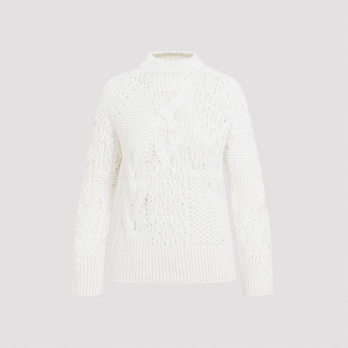 ERMANNO SCERVINO Luxury White Wool Blend Pullover