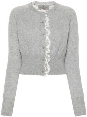 ERMANNO SCERVINO Chic Cashmere Knit Cardigan - Cropped Fit