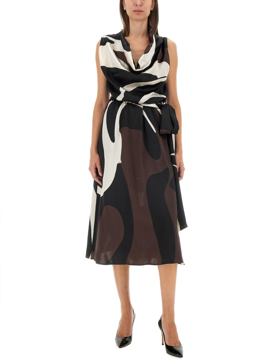 KITON Elegant Silk Dress with Print - Size 40 IT