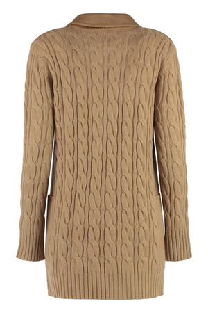 Women's Cable-Knit Double-Breasted Jacket in Brown for FW23
