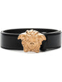 VERSACE Black Medusa Leather Belt for Men