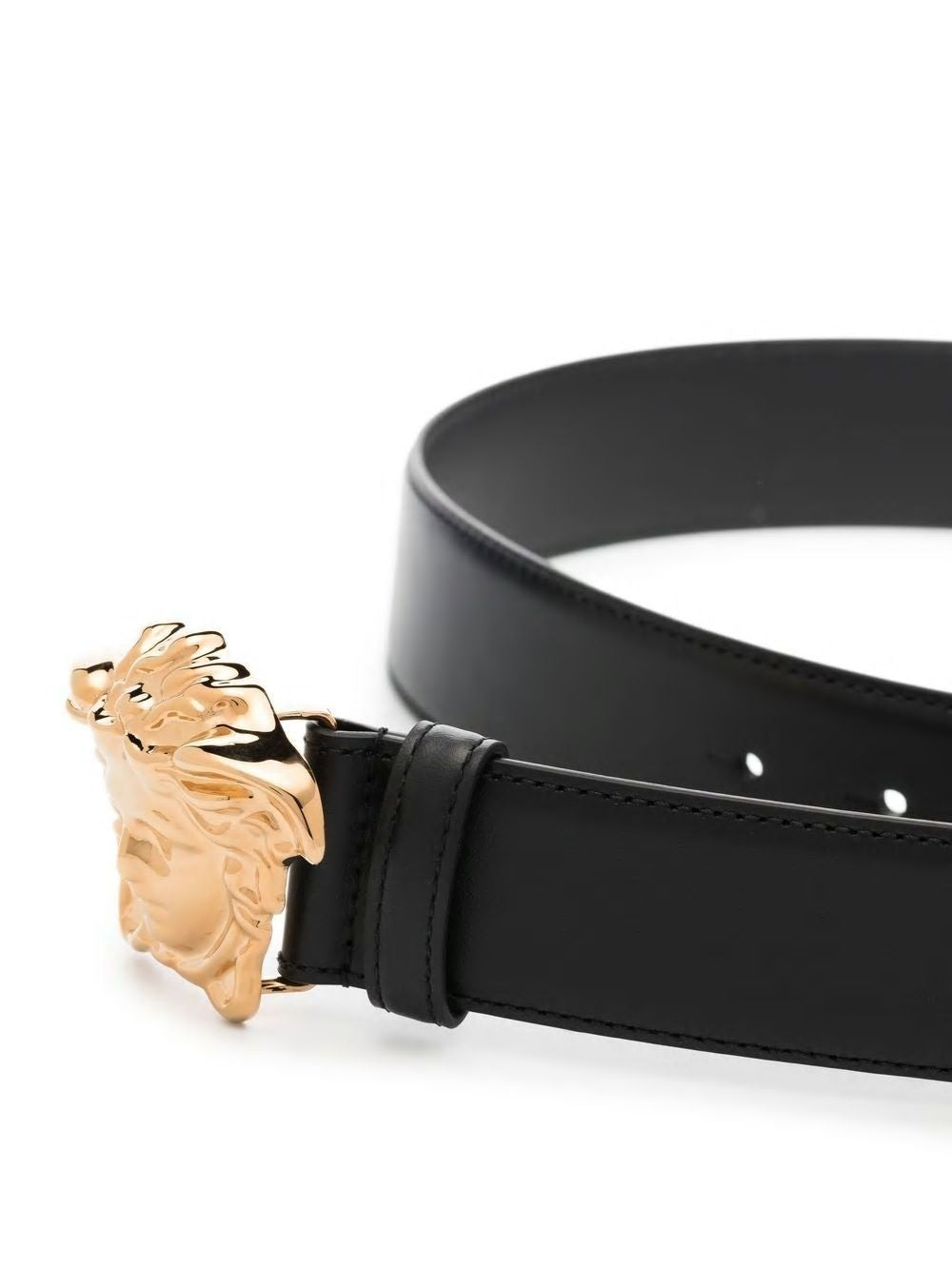 VERSACE Black Medusa Leather Belt for Men