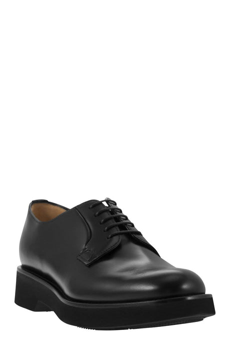CHURCH'S Sophisticated Black Leather Lace-Up Derby Dress Shoes for Women
