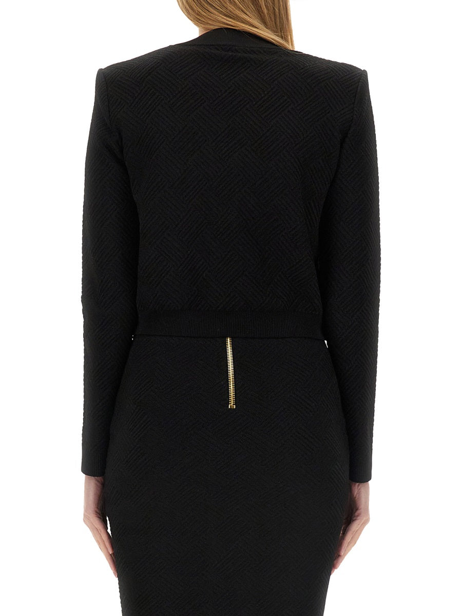 BALMAIN Chic Cardigan in Classic Black - Size 36