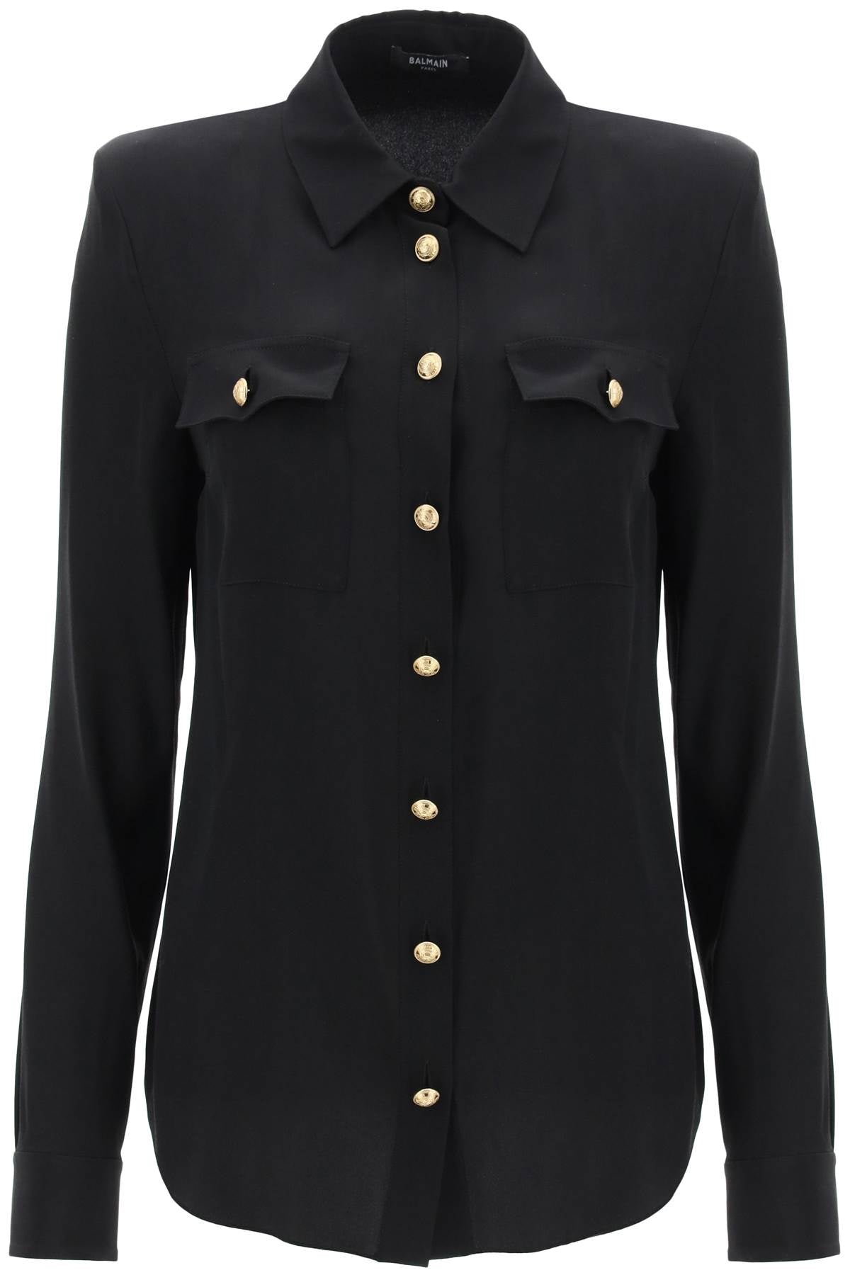 BALMAIN Buttoned Silk Shirt for Women - FW24 Collection