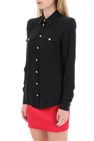 BALMAIN Buttoned Silk Shirt for Women - FW24 Collection