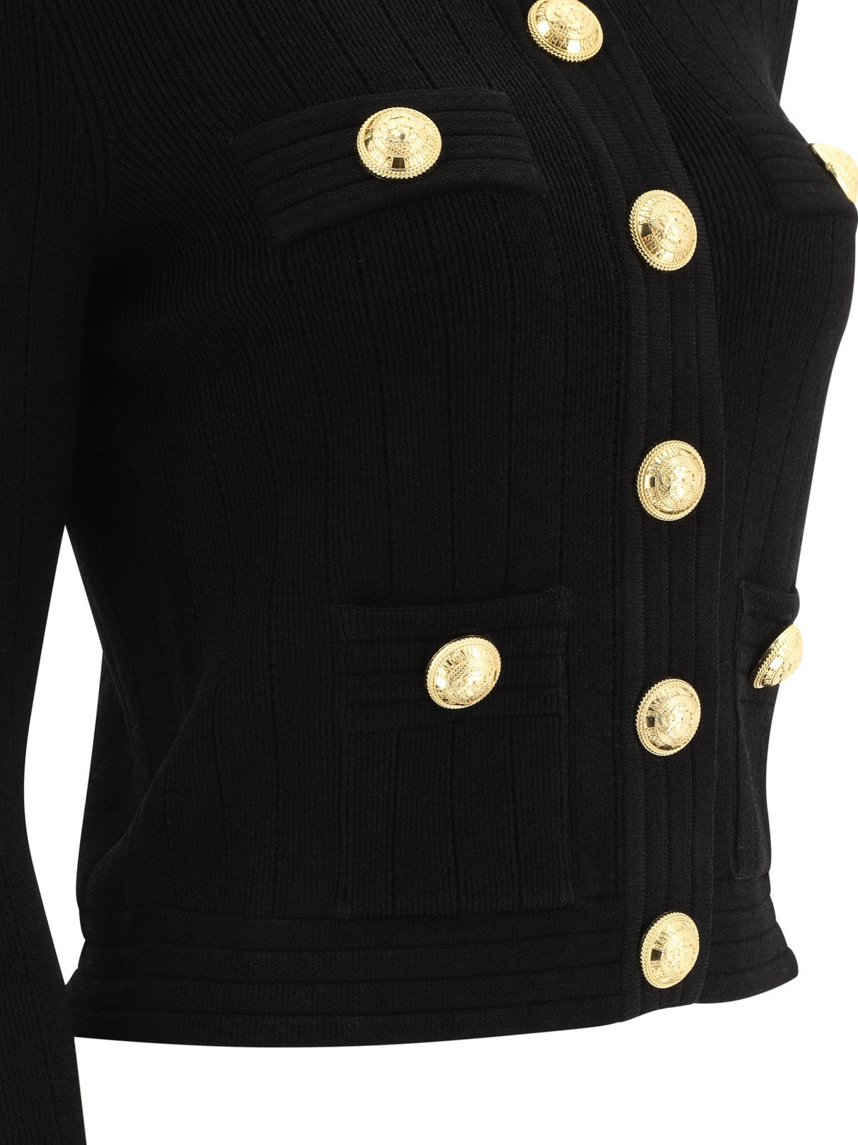 BALMAIN Elegant Viscose Blend Cardigan with Signature Buttons