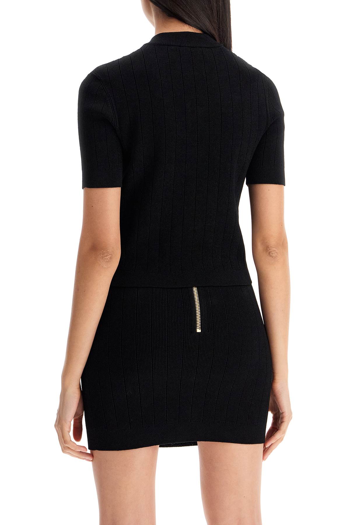 BALMAIN Structured Shoulder V-Neck Cardigan