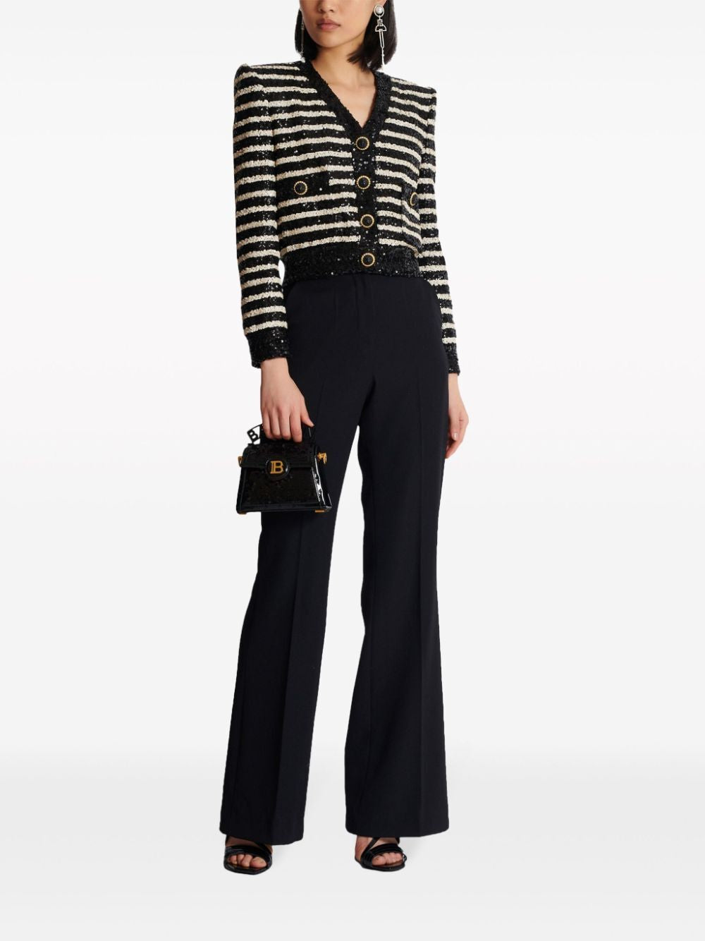 BALMAIN Sequined Striped Fashion Jacket