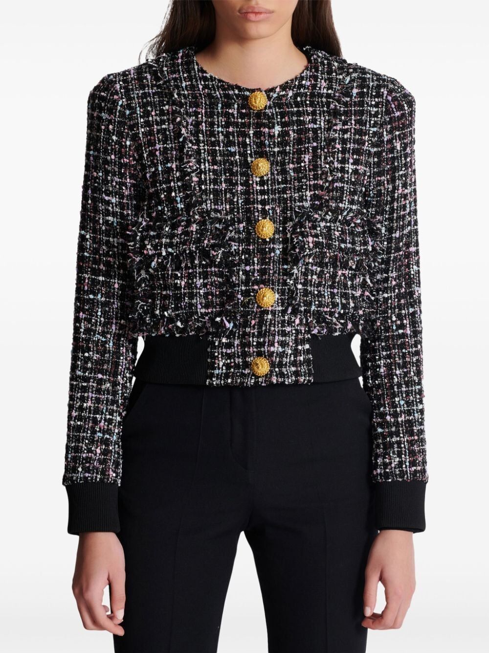 BALMAIN Chic Multicolor Tweed Jacket