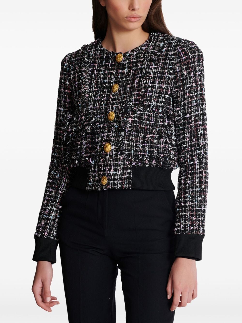 BALMAIN Chic Multicolor Tweed Jacket