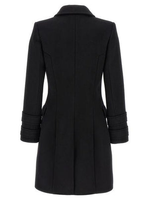 BALMAIN Elegant Double-Breasted Black Wool-Cashmere Jacket