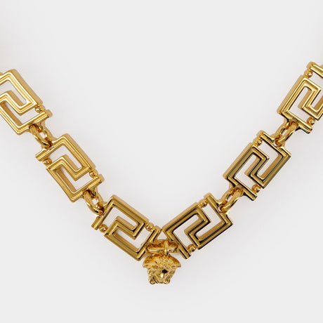 VERSACE Elegant Greek Gold Necklace