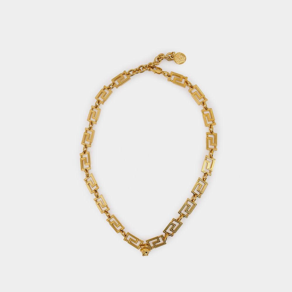 VERSACE Elegant Greek Gold Necklace