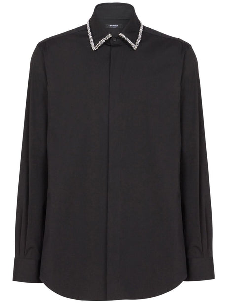 BALMAIN Embroidered Collar Popeline Shirt - FW24 Edition