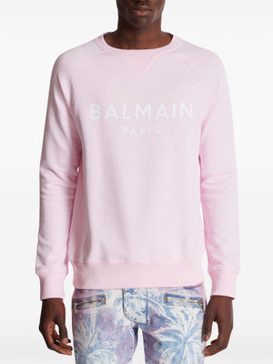 BALMAIN Signature Print Crewneck Sweatshirt