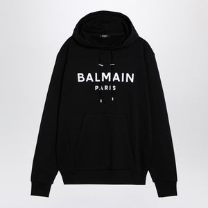 Áo hoodie cotton đen có in logo