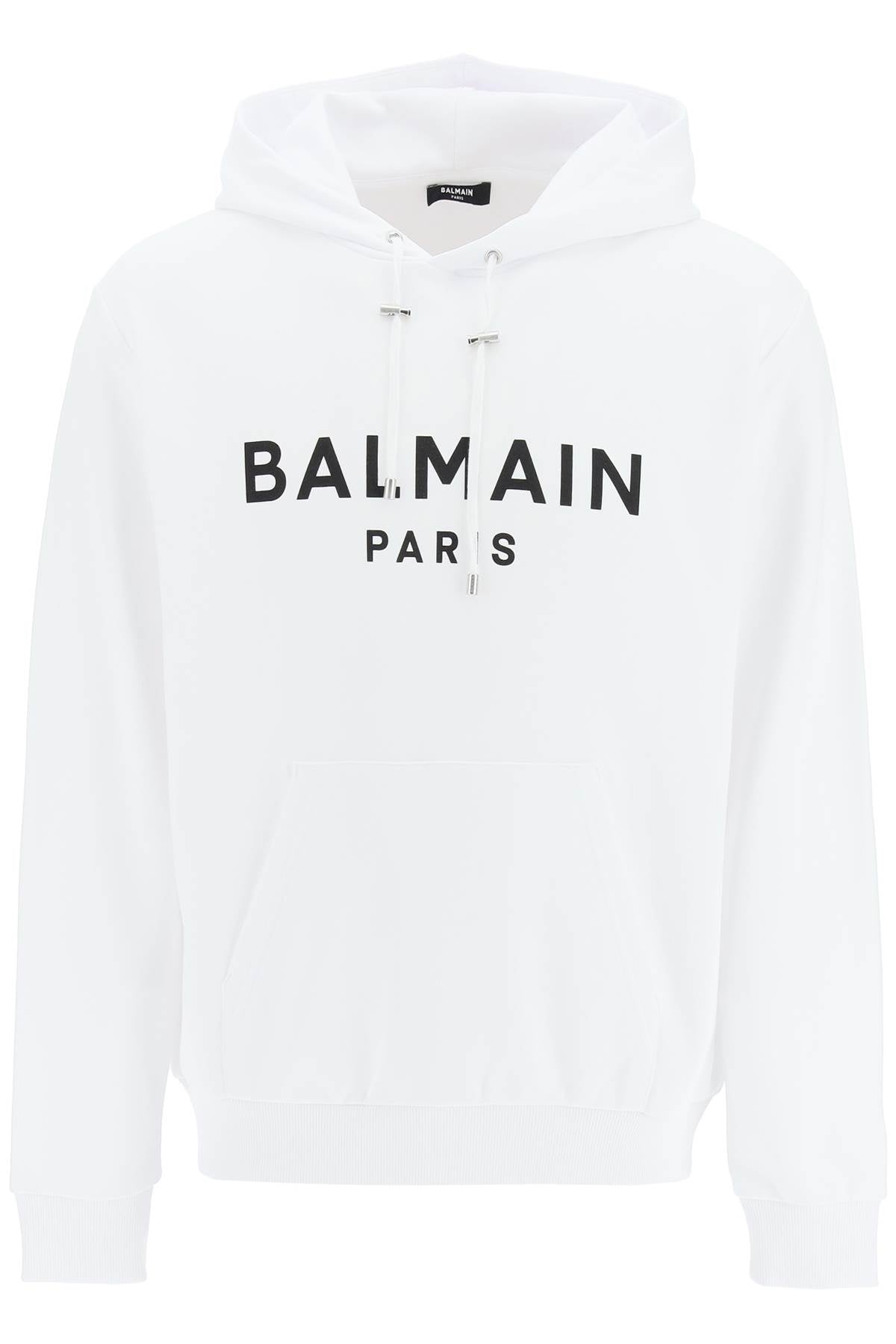 BALMAIN Luxury French Terry Logo Hoodie - Size L