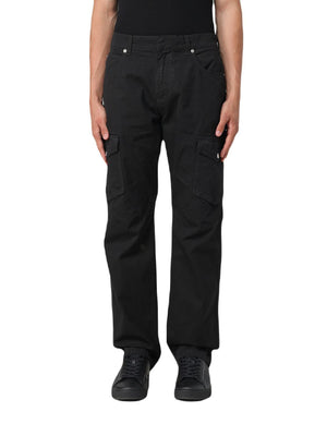 BALMAIN Chic Cargo-Style Black Cotton Pants