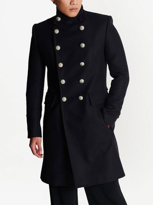 BALMAIN Men's Officer Wool Coat - Fall/Winter 2024