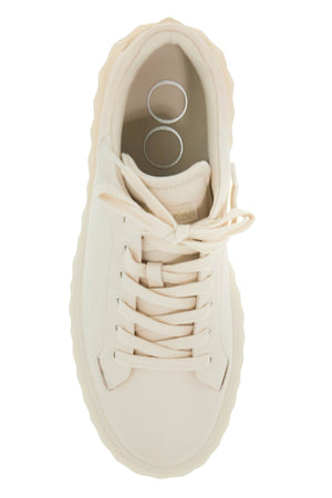 JIMMY CHOO Faceted Leather Sneakers with Maxi Sole for Women