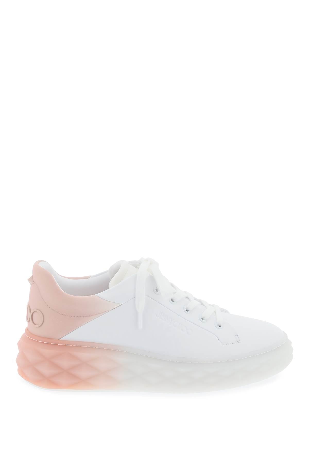 JIMMY CHOO Faceted Leather Sneakers with Maxi Sole for Women